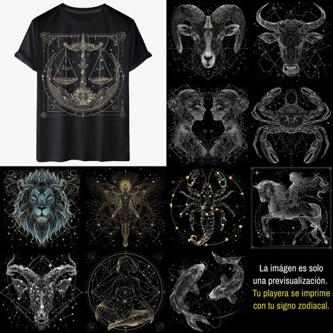 Playera Signo del Zodiaco Monochromatic Palette