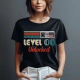 Playera Personalizada de Cumpleanos Retro Player NES Level Unlocked