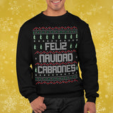 Playera Navideñas Familiares Efecto Ugly Suéter Feliz Navidad Cabrons