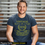 Playera Personalizada con Nombre Vintage Aged To Perfection