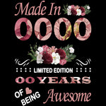 Playeras, blusas y camisetas personalizadas de cumpleaños para hombre y mujer Made In Limited Edition Years of Being Awesome