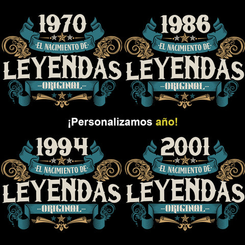 Playeras, blusas y camisetas personalizadas de cumpleaños para hombre y mujer El nacimiento de leyendas original