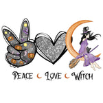 Playeras Halloween Peace Love Witch