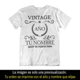 Playera Personalizada con Nombre Vintage Aged To Perfection