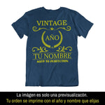 Playera Personalizada con Nombre Vintage Aged To Perfection