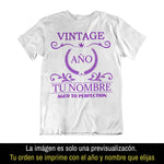 Playera Personalizada con Nombre Vintage Aged To Perfection