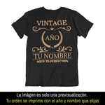 Playera Personalizada con Nombre Vintage Aged To Perfection